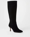 Ann Taylor Nip Toe Suede Boots In Black