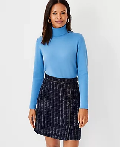 Ann Taylor Cozy Turtleneck Sweater In Marina Blue ModeSens