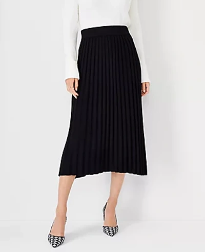Ann Taylor Pleated Sweater Skirt In Black