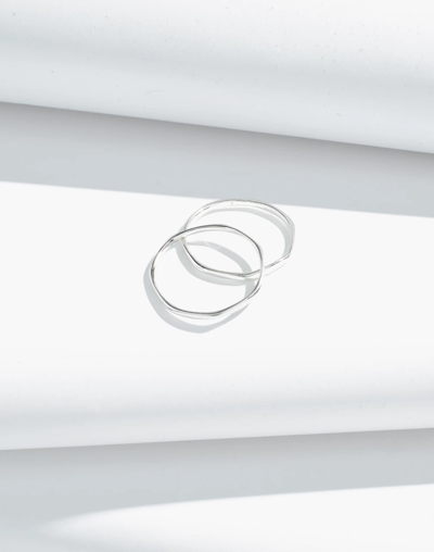Madewell Delicate Collection Demi-fine Skinny Ring Set In Sterling Silver