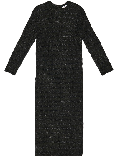 Balenciaga Tweed Buttoned Back-to-front Midi Dress In Default Title