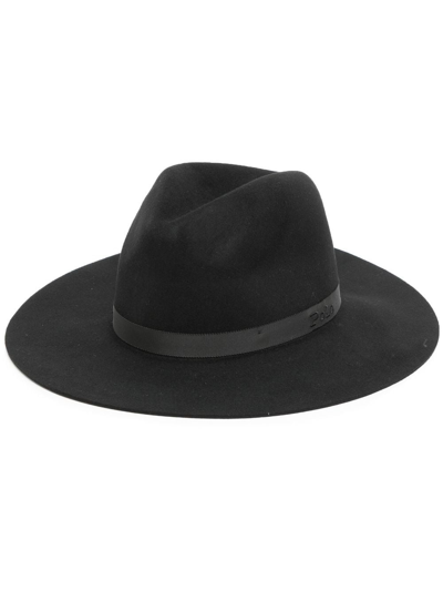 Polo Ralph Lauren Logo-embroidered Wool Fedora In Black