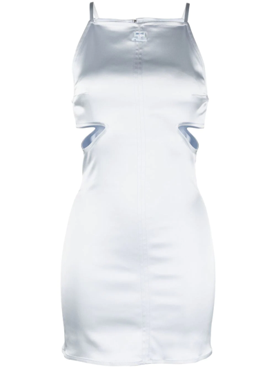 Courrèges Blue Swalow Collar Minidress In Ice Blue