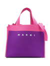 Marni Colour-block Canvas Tote Bag In Purple