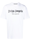 PALM ANGELS RHINESTONE LOGO-PRINT T-SHIRT