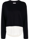 SEE BY CHLOÉ LAYERED-EFFECT CREW NECK SWEATER