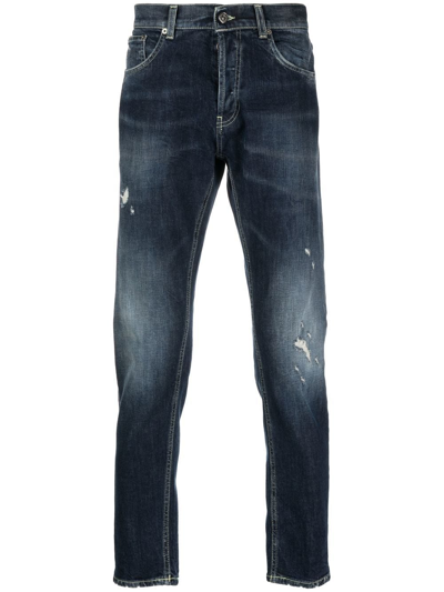 Dondup Distressed-effect Slim-fit Jeans In Blau