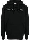 Alyx Studded-logo Detail Hoodie In Schwarz