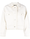 Isabel Marant Paoleta Faux Shearling-lined Denim Jacket In Neutrals