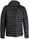 Patagonia Logo-patch Padded Down Jacket In Black