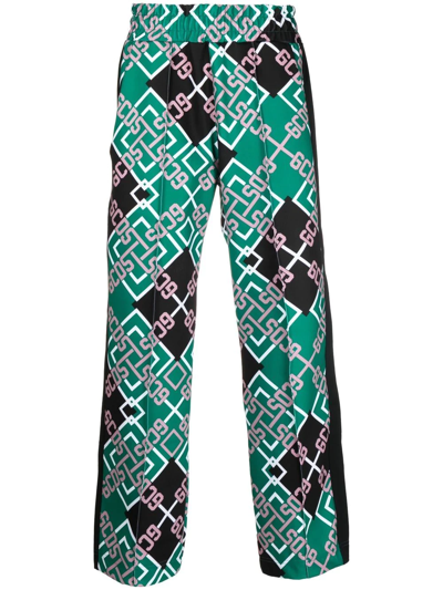 Gcds Logo-print Straight-leg Track Pants In Green