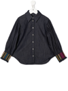 DONDUP EMBROIDERED SMOCK-CUFF SHIRT