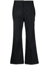 Jil Sander High-waisted Cropped Trousers In Blau