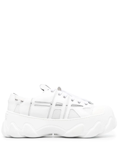 Gcds Low-top Lace-up Sneakers In Weiss
