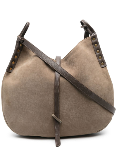 Zanellato Stud-detail Leather Shoulder Bag In Grey
