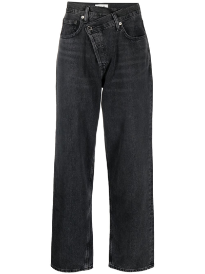 Agolde High-waist Straight-leg Jeans In Black