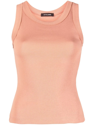 Styland Organic Cotton Waistcoat Top In Nude