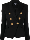 Balmain Double-breasted Wool Blazer In Black
