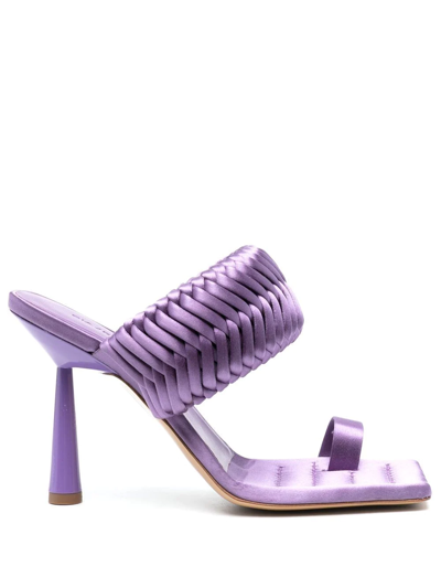 Gia Borghini 110mm Woven Square-toe Sandals In Purple