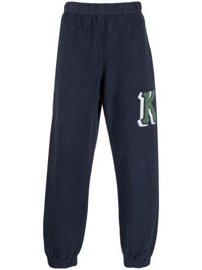 Kenzo Logo-print Fleece Track Pants In Navy