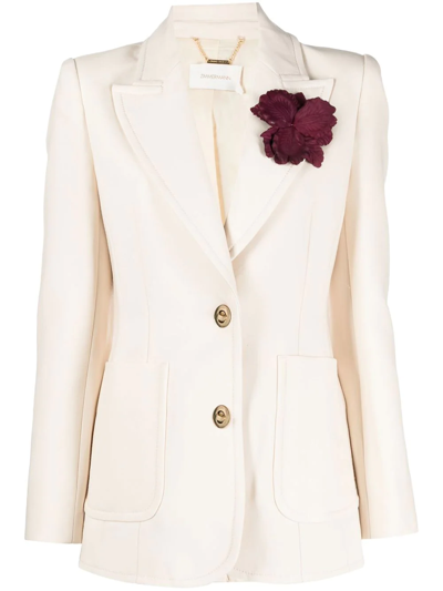 Zimmermann Single-breasted Blazer In Nude