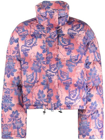 Versace Jeans Couture Versace Jeans Womens Pink Polyamide Down Jacket In Rosado