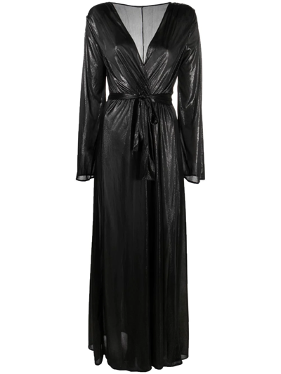 Alchemy X By Lia Aram Metallic Finish Dress In Black