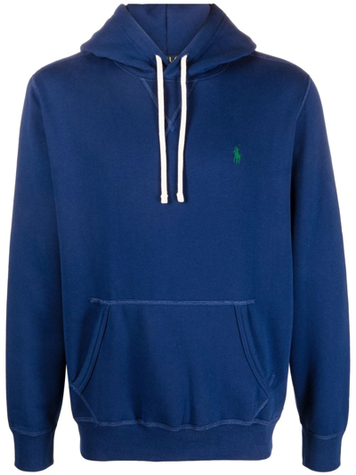Polo Ralph Lauren Polo Pony Embroidered Hoodie In Blue