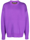 Palm Angels Palm Tree Intarsia Knit Crewneck Jumper In Violett