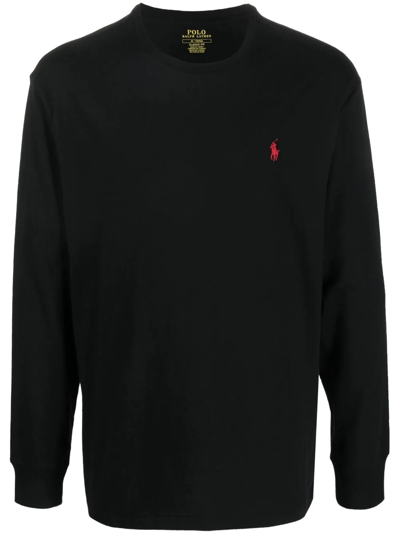 Polo Ralph Lauren Cotton Long-sleeve T-shirt In Black