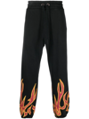 PALM ANGELS FLAME-DETAIL COTTON JOGGERS