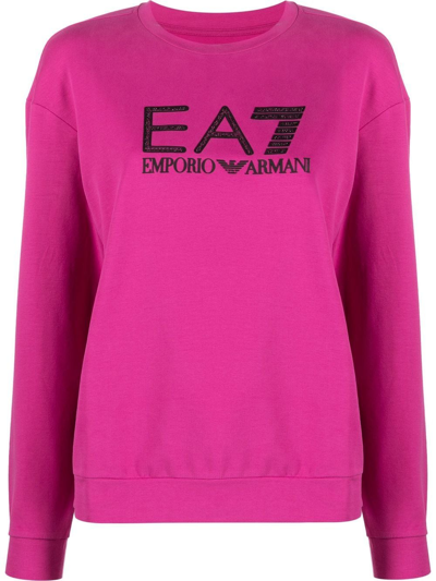 Ea7 Logo-print Sweatshirt In Festival Fuchsia