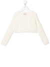 DOUUOD CROPPED CABLE-KNIT JUMPER
