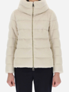 Herno White Quilted Down Jacket In Cream