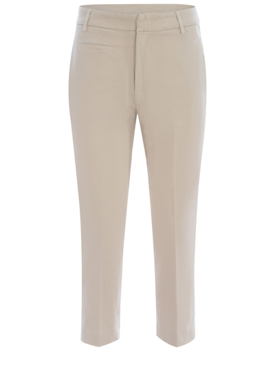 Dondup Trousers  Ariel In Stretch Gabardine In Beige