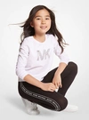 Michael Kors Logo Tape Stretch Cotton Leggings In Black