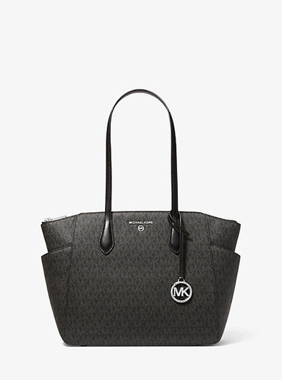 Michael Kors Marilyn Medium Logo Tote Bag In Black