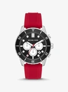 MICHAEL KORS OVERSIZED CUNNINGHAM SILVER-TONE AND SILICONE WATCH