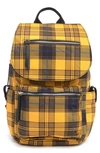 Madden Girl Proper Flap Nylon Backpack In Yellow Multi