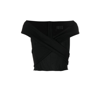 Rta Black Guadalupe Corset Cotton Crop Top In Black