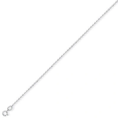 Pre-owned Jewelco London 18ct White Gold Fine Trace - Pendant Chain Necklace - 1.05mm