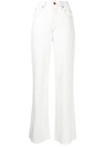 Slvrlake Grace High Waist Raw Hem Wide Leg Jeans In Neutrals