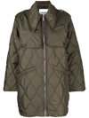 GANNI GEOMETRIC-QUILTED PANELLED JACKET
