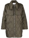 Ganni Recycled Ripstop Quilted Puffer Jacket In 绿色