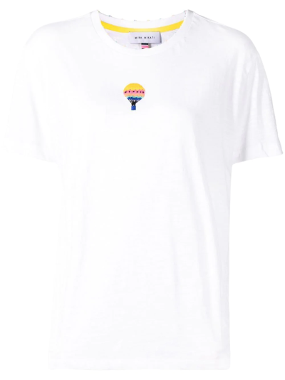 Mira Mikati Hot Air Balloon-embroidered T-shirt In White