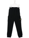 Stone Island Side Logo-patch Detail Trousers In 蓝色