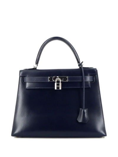 Pre-owned Hermes  Kelly 28 Two-way Bag In 蓝色