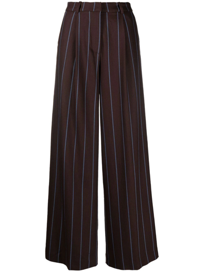 Federica Tosi High-waisted Wide-leg Trousers In 褐色
