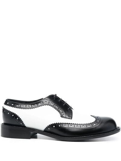 Comme Des Garçons Perforated-detail Lace-up Brogues In Black