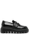 VIC MATIE SQUARE-TOE LEATHER PLATFORM LOAFERS